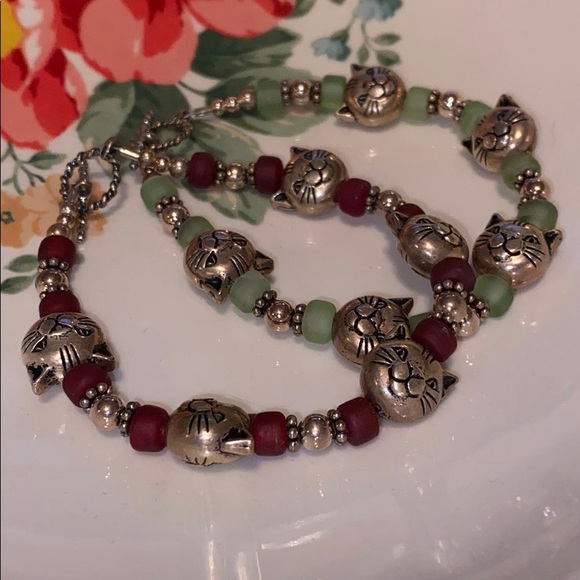Adorable cat face beaded bracelet set! - Picture 2 of 4